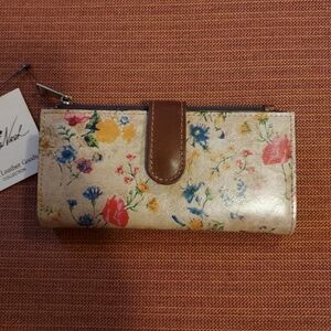 Patricia Nash Nazari Prairie Rose  Bifold Leather Wallet.
